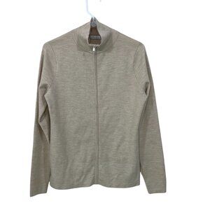 Peter Millar Men's M 70% Cashmere‎ Zip Up Cardigan Sweater Beige Preppy READ!